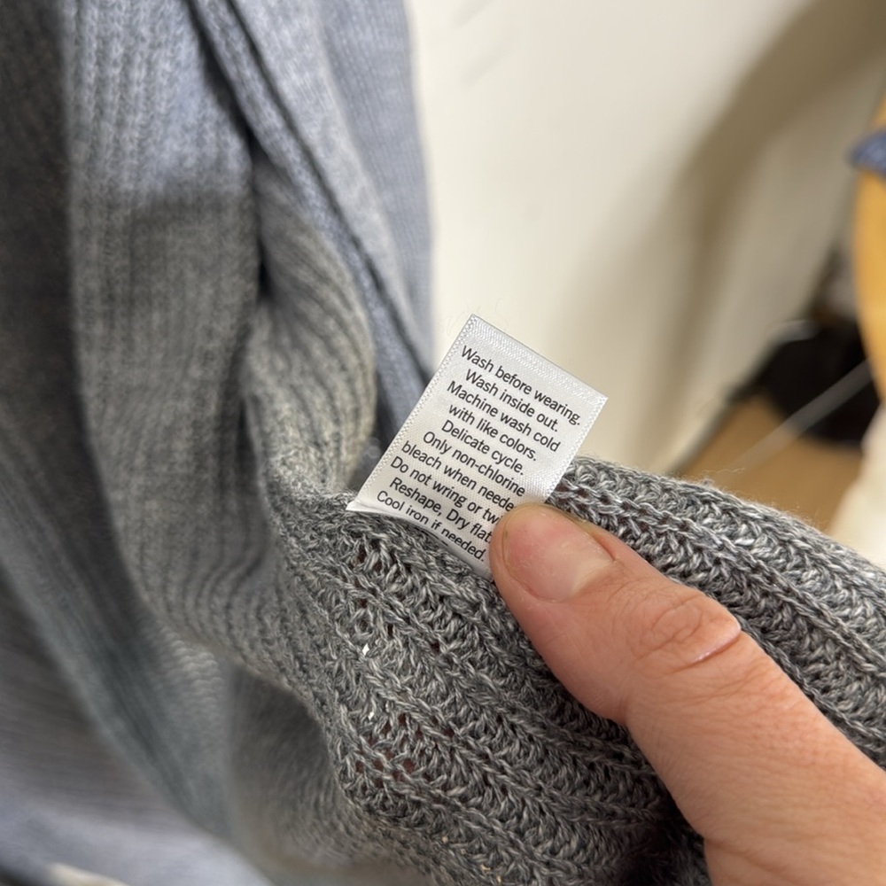 Sonoma The Everyday Cardigan Cotton Blend Gray Open-Front Women's Sweater XXL - Picture 4 of 5